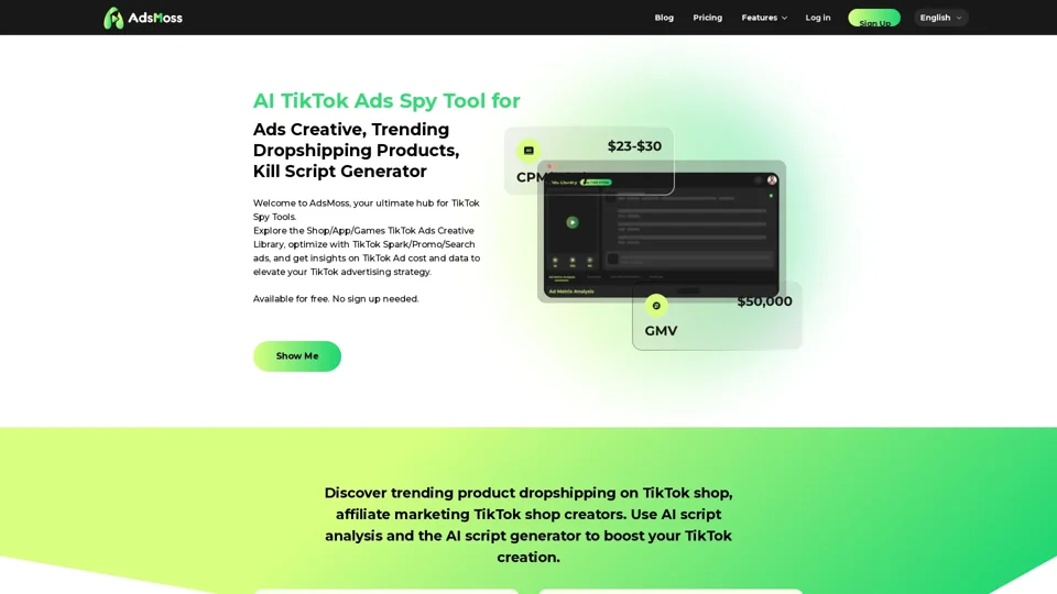 AdsMoss - TikTok Ads Spy AI Tools & Ads Creative Center