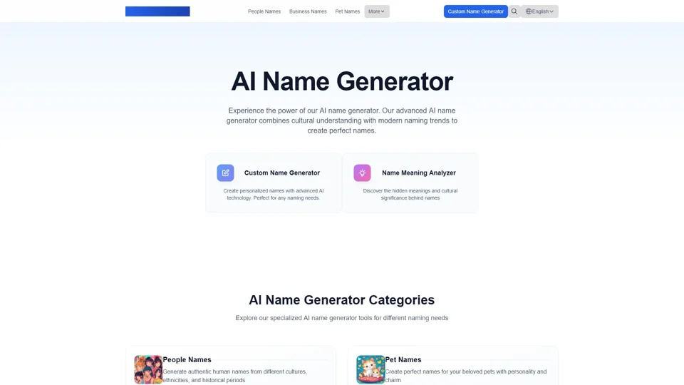 AI Name Generator - Free Smart Name Creation Tool