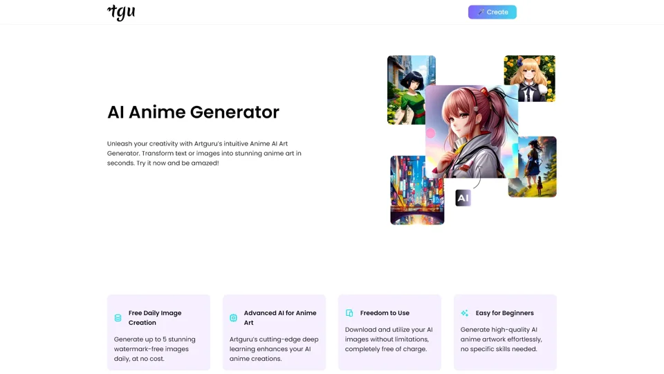 AI Anime Generator - Convert Text or Photo into Anime Art | Artguru

AI Anime Generator is a tool provided by Artguru that allows users to transform text or photos into anime-style art. This innovative technology bridges the gap between reality and animation, offering a unique way to create personalized anime artwork. Whether you want to turn your favorite quote into an anime scene or convert your selfie into an anime character, this tool makes it easy and fun.
