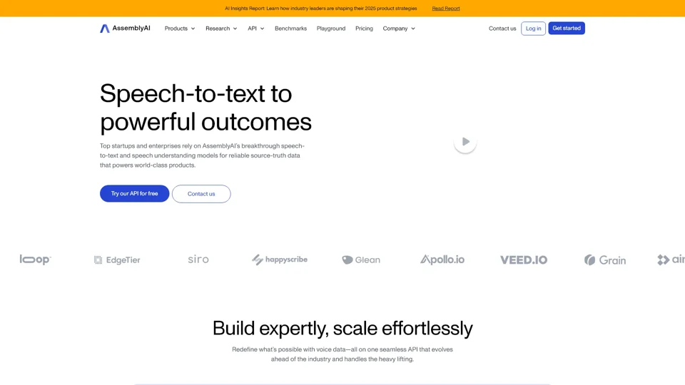AssemblyAI | AI models to transcribe and understand speech