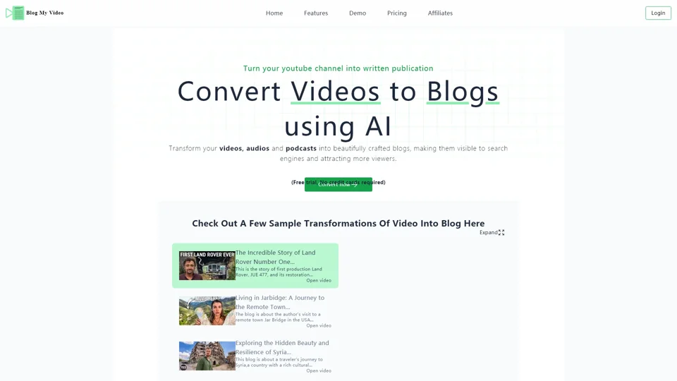 Convert Videos, Audios into Engaging Blog Posts | Blog my video | video to blog | Convert Videos to captivating blog posts