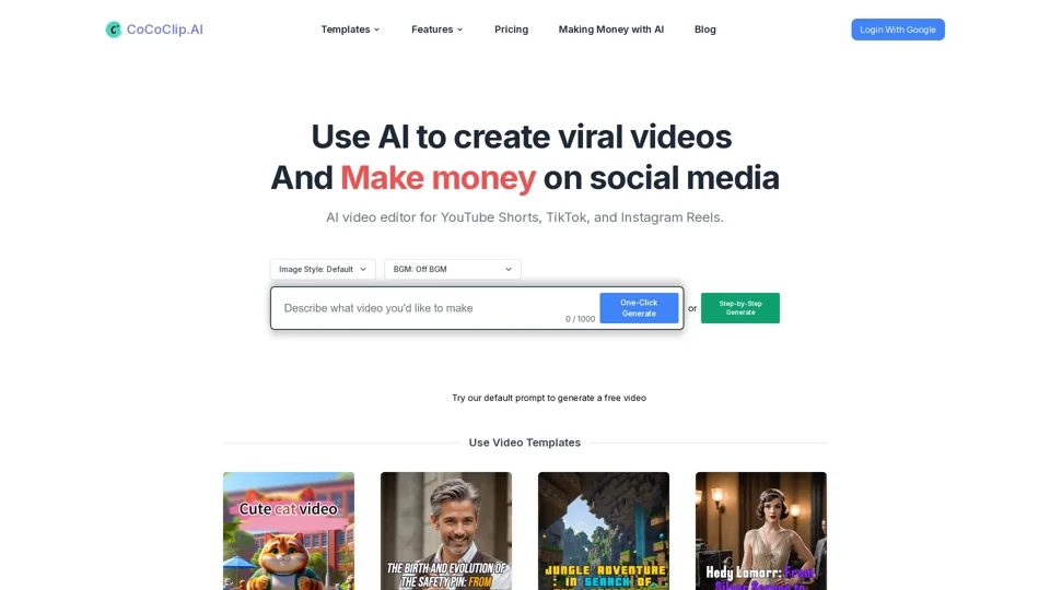 CoCoClip.AI | All-in-One AI Video Editor for Social Media Videos | Text to Video