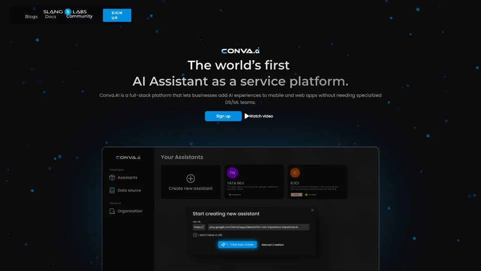 Conva.AI - The world's first AI Assistant as a Service platform