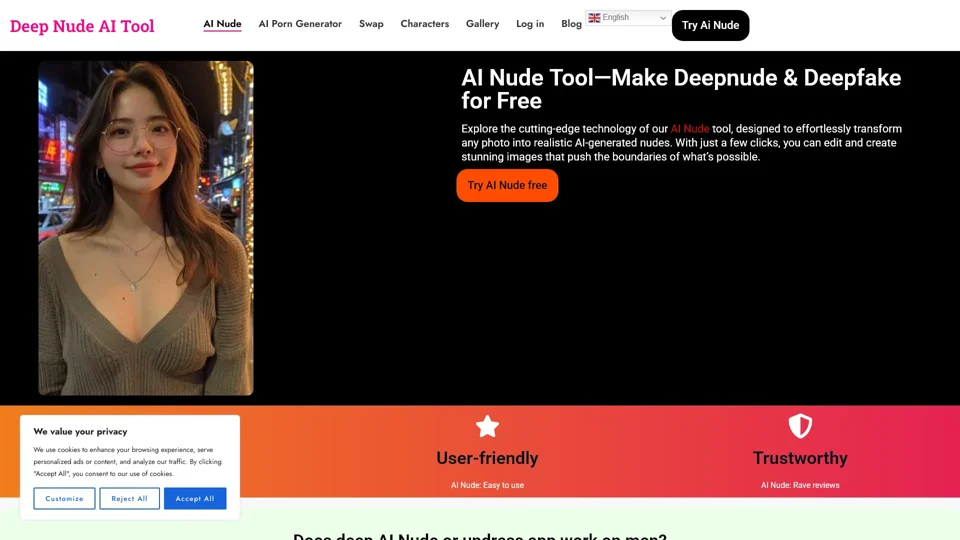 Deep Nude AI Tool: Create AI Nude Images for Free

Welcome to the Deep Nude AI Tool, your gateway to generating nude images using advanced AI technology.

About AI Nude Image Generation With Deep Nude AI Tool

1. Transform Your Photos: Simply upload a photo, and our powerful AI will create a nude image for you.
2. Customize Your Results: Adjust settings to achieve the desired outcome.

Features of Deep Nude AI Tool

- Free to Use: Generate images without any cost.
- Professional Results: High-quality outputs tailored to your needs.

Frequently Asked Questions

Is It Legal?

Understand the legal implications before using AI-generated content.

Is It Safe?

Learn about data privacy and security measures.

*Experience the future of image generation with the Deep Nude AI Tool, where you can create stunning AI nude images effortlessly.*

Note: Always use this tool responsibly and in compliance with legal and ethical standards.