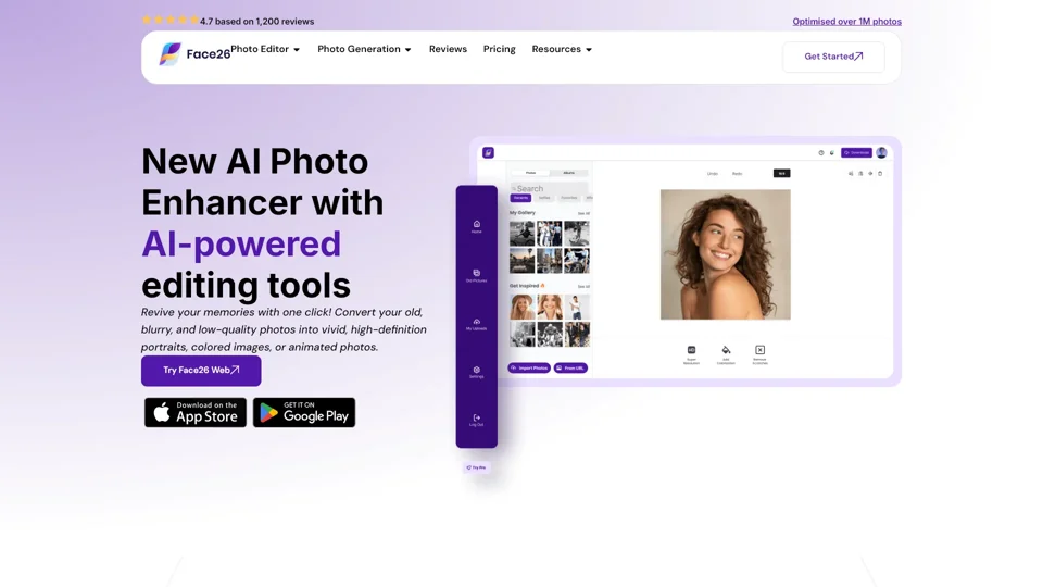 Homepage - Face26 - AI Photo Enhancer