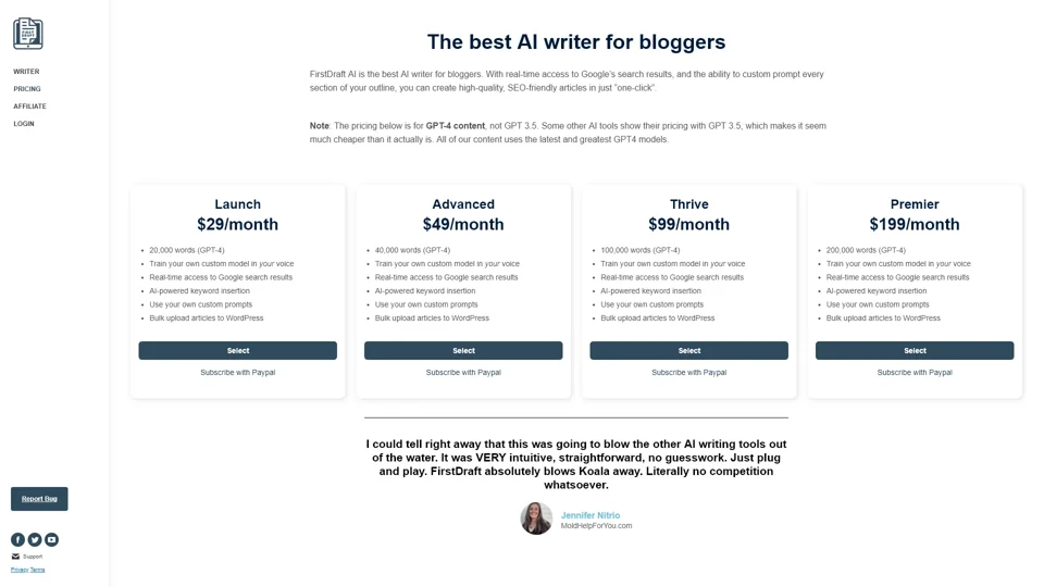 Pricing - FirstDraft AI