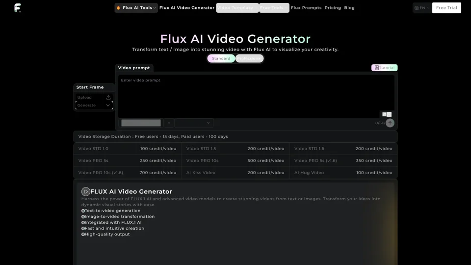 Flux AI Video Generator - Free Online AI Video Tool