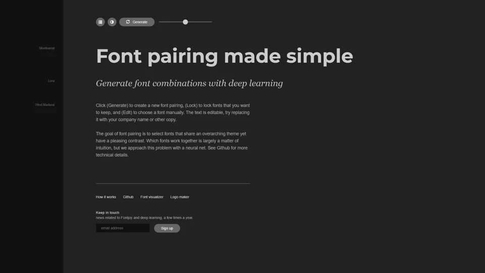 Fontjoy - Generate font pairings in one click