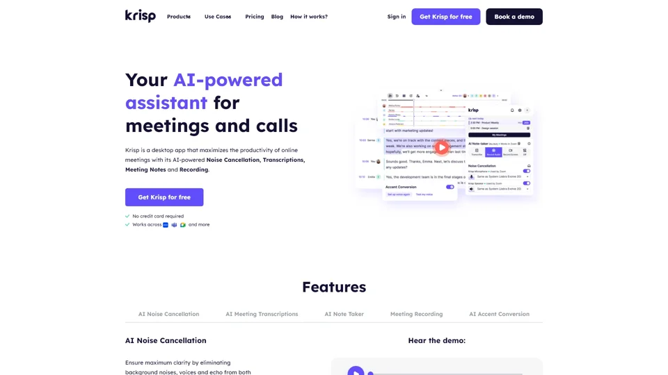 World’s #1 Noise Cancelling App and AI Meeting Assistant