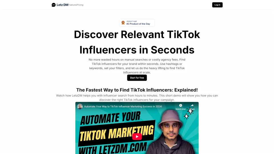 Letz DM: Discover Relevant TikTok Influencers in Seconds