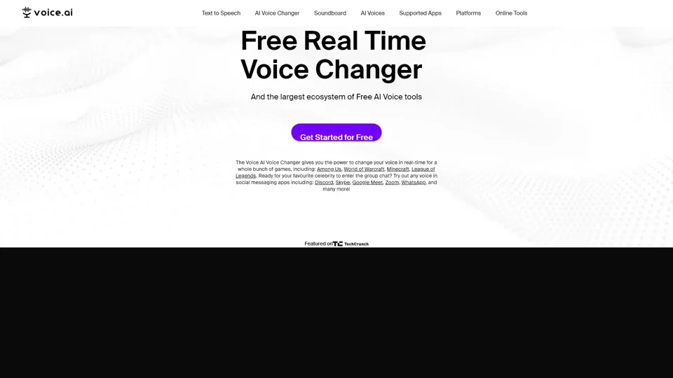 Free Real-Time Voice Changer with AI - Voice.ai