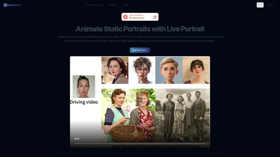 Transform Static Photos into Lifelike Animations | Live Portrait  

- Realistic Animations: Bring your cherished memories to life with stunning animations.  
- Depth & Layers: Add moving elements to your photos to create a dynamic effect.  
- Easy to Use: Achieve professional-grade animations without advanced skills.  
- Customizable: Adjust settings to match your unique style and preferences perfectly.  
- Emotional Resonance: Capture emotions with lifelike animations.  

Create your living masterpiece now!