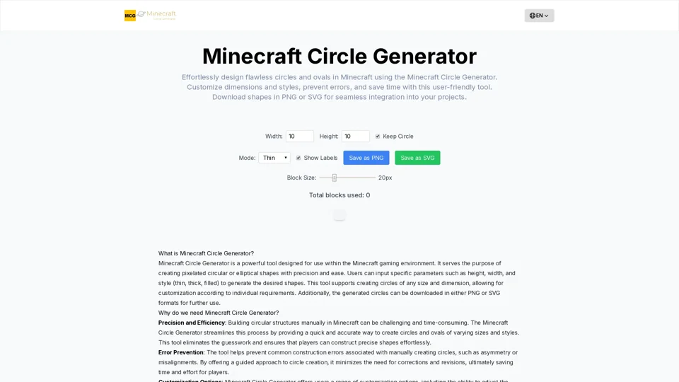 Create Perfect Circles in Minecraft with Minecraft Circle Generator | minecraftcirclegenerate.cc