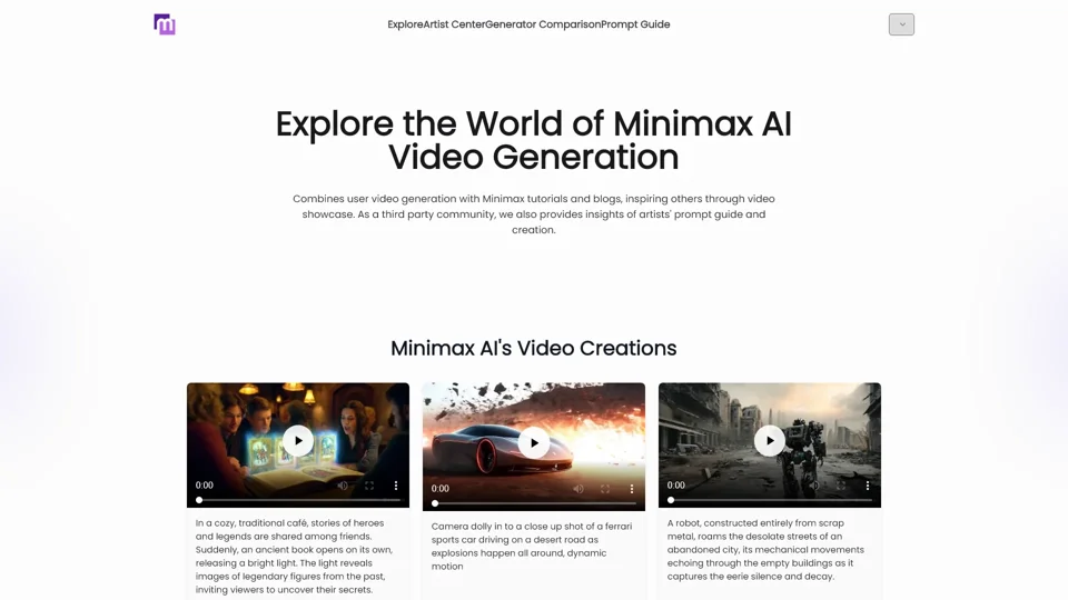 Minimax AI: AI Video Generator and Creation Community for Visionaries