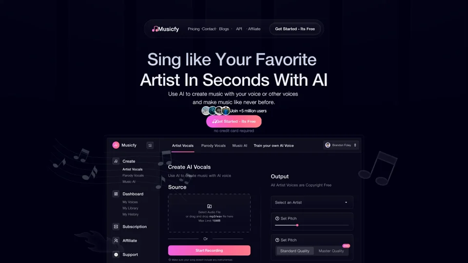 Musicfy AI - AI Voice Song Generator