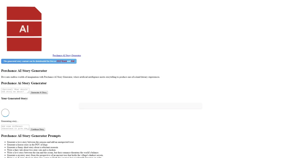 Perchance AI Story Generator (free, unlimited, no sign-up)