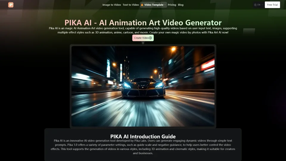 Pika AI - Advanced AI Animation Art Video Generator