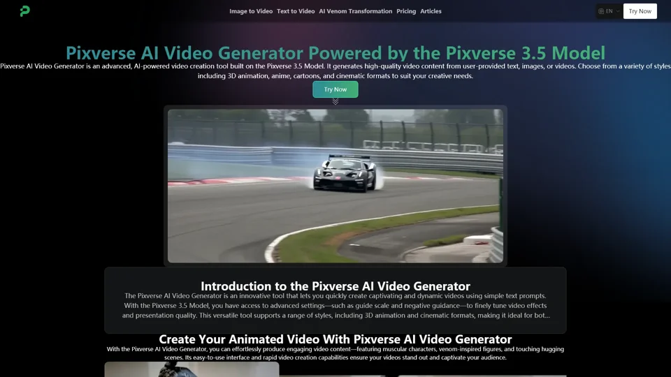 Pixverse AI Video Generator - Create Venom and Muscle Videos with Pixverse AI

The above sentence has been translated into English and formatted in markdown as provided.