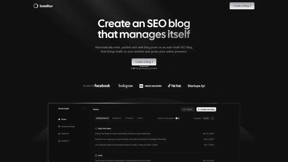 Satellitor: Launch SEO blogs on autopilot that bring traffic