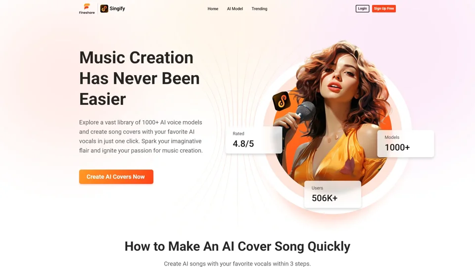 Fineshare Singify | AI Song Cover Generator