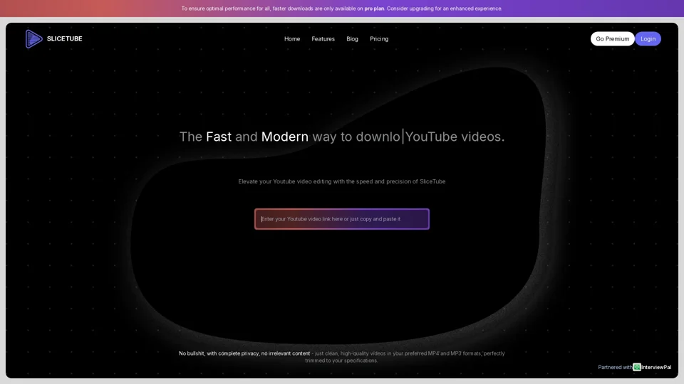 SliceTube - The Fast and Modern way to cut and download YouTube videos