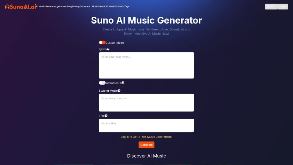 SunoAI: Free Suno AI Music Generator