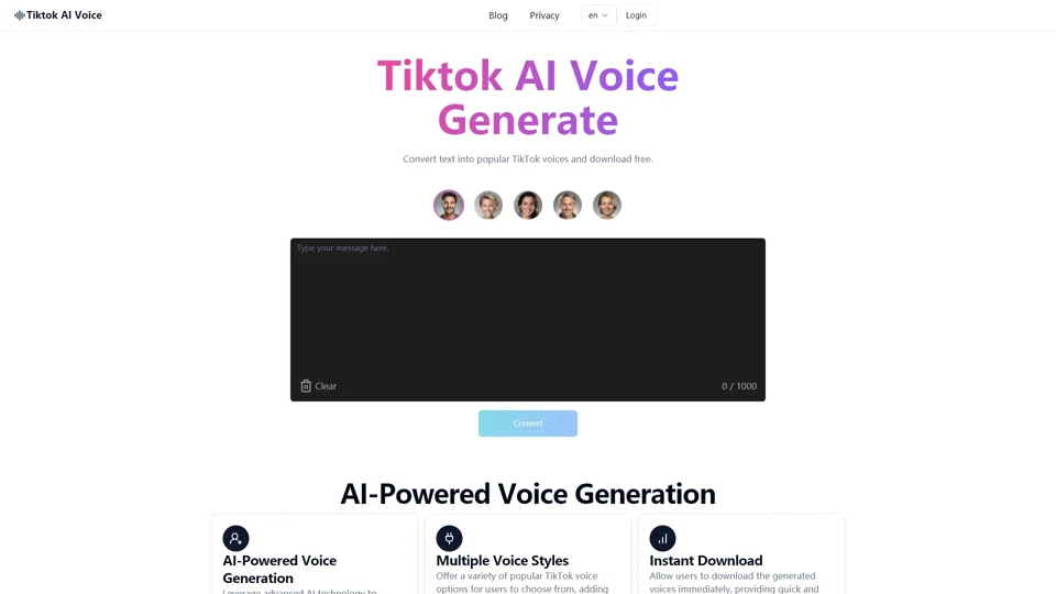 Translate into English (all sentences), maintain the original format (for example, if the input is markdown, the output should also be markdown), and make it easy to understand. No need for additional notes!  
TikTok AI Voice | tiktokaivoice.top