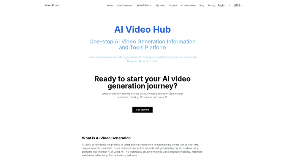 AI Video Generation Hub - Explore and Compare Leading AI Video Tools like Minimax and Luma